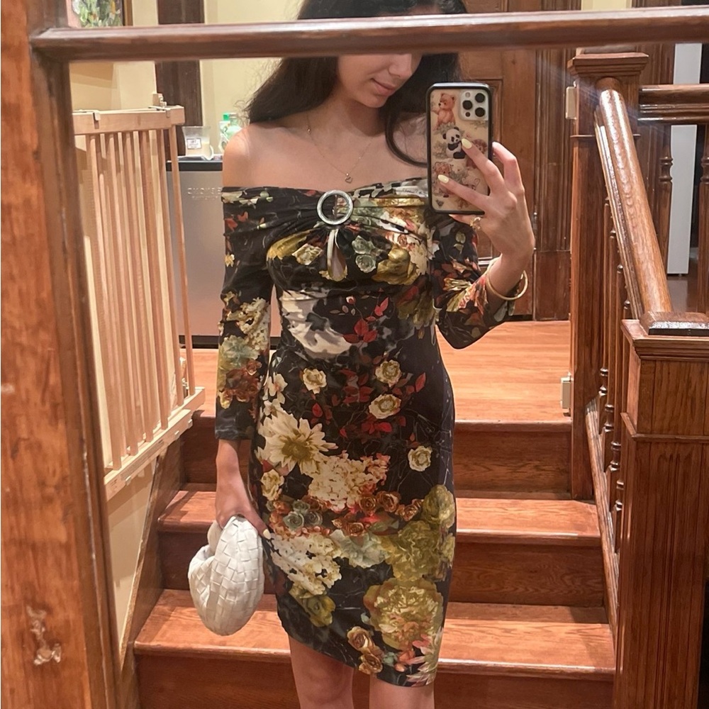 Just Cavalli Floral Off-Shoulder Dress